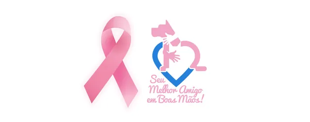 Laço rosa e selo Seu melhor amigo em boas mãos